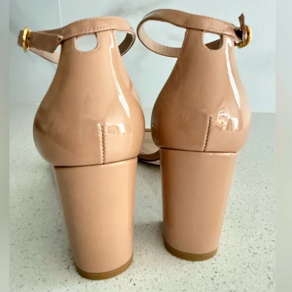 Stuart Weitzman Nude Ankle Strap Heels - Picture 3 of 6